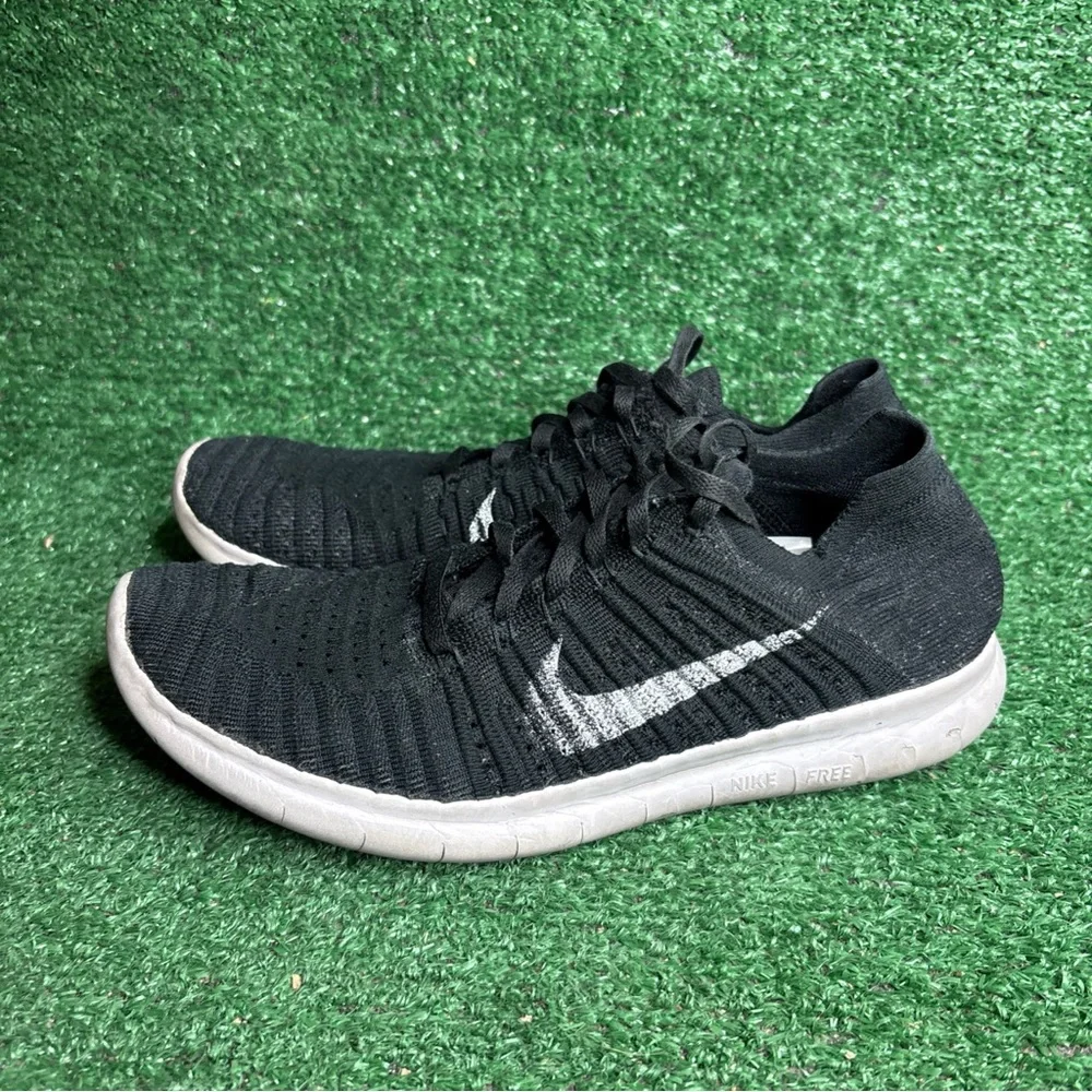 Nike Free RN Flyknit Womens Size 9 Black Athletic Running Shoes Sneakers‎